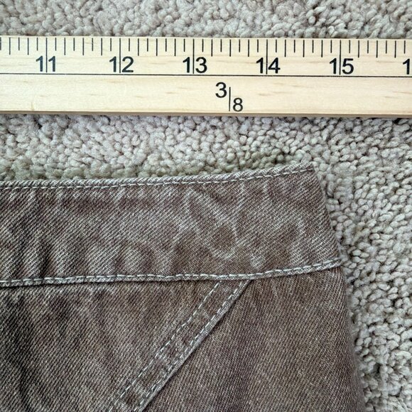 Newport News Jeanology Skirt Women 10 Brown Denim Maxi Tiered Asymmetric Vtg Y2K - Picture 5 of 8